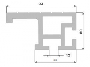 Al profil - Pravítko 93x50 elox