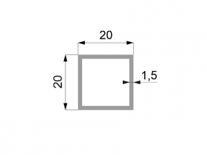Hliníkový jekl 20X20X1.5 stříbrný elox
